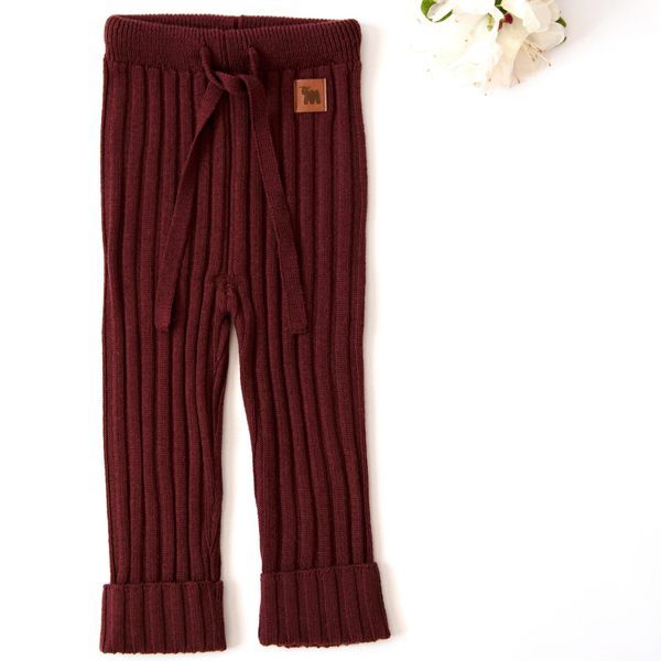 Hovedbilde Ribbebukse Kenty i merinoull, vinrød